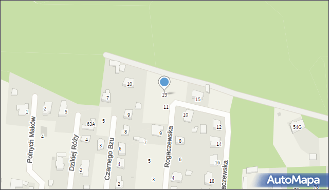 Ostrów, Rogaczewska, 13, mapa Ostrów