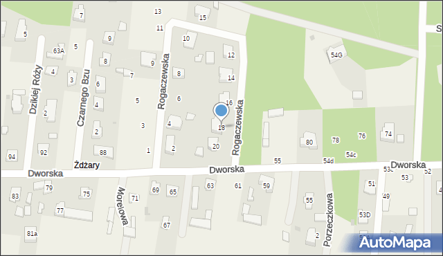 Ostrów, Rogaczewska, 18, mapa Ostrów