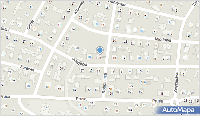 Ostrów Mazowiecka, Robotnicza, 5, mapa Ostrów Mazowiecka