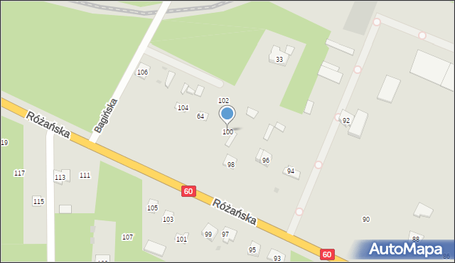 Ostrów Mazowiecka, Różańska, 100, mapa Ostrów Mazowiecka