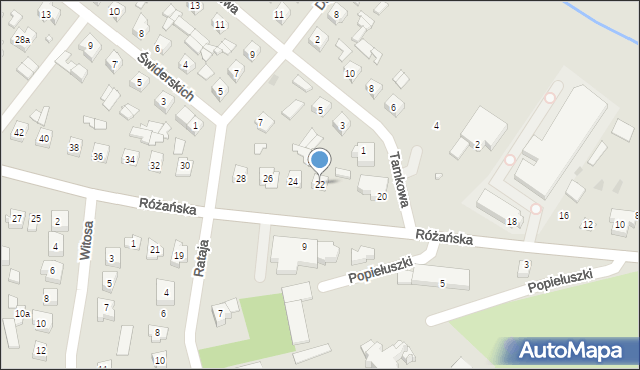Ostrów Mazowiecka, Różańska, 22, mapa Ostrów Mazowiecka