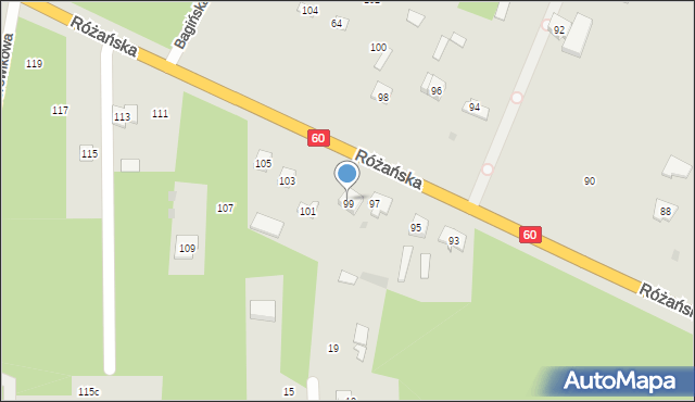 Ostrów Mazowiecka, Różańska, 99a, mapa Ostrów Mazowiecka