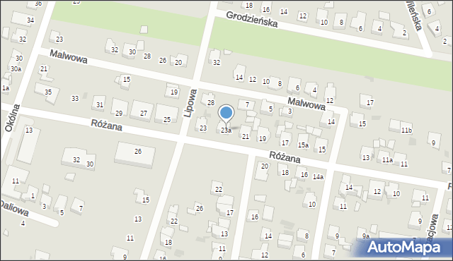 Ostrów Wielkopolski, Różana, 23a, mapa Ostrów Wielkopolski