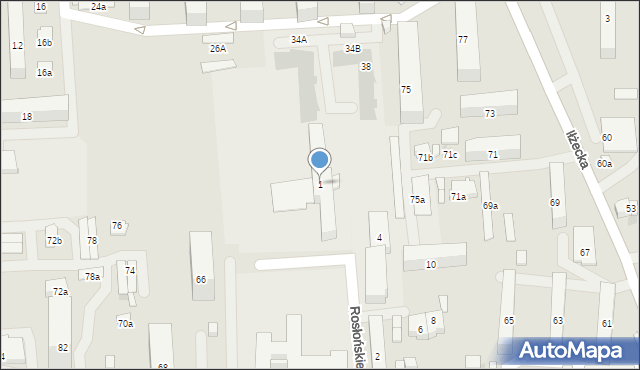 Ostrowiec Świętokrzyski, Rosłońskiego Jana, 1, mapa Ostrowiec Świętokrzyski