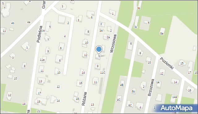 Otrębusy, Różana, 7, mapa Otrębusy