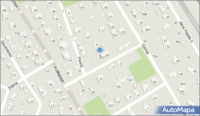 Otwock, Różana, 6, mapa Otwock