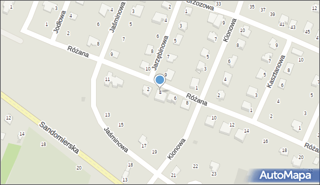 Ożarów, Różana, 4, mapa Ożarów