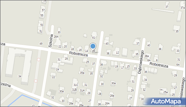 Ożarów Mazowiecki, Robotnicza, 14a, mapa Ożarów Mazowiecki