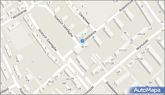 Pabianice, Robotnicza, 10, mapa Pabianic