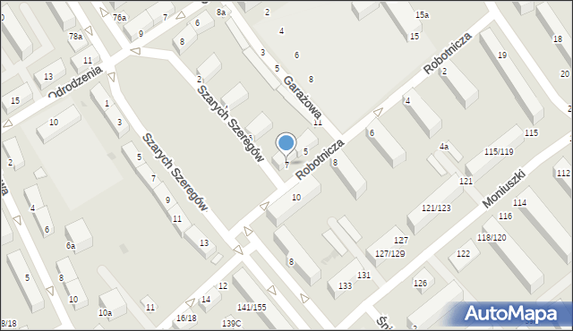 Pabianice, Robotnicza, 7, mapa Pabianic