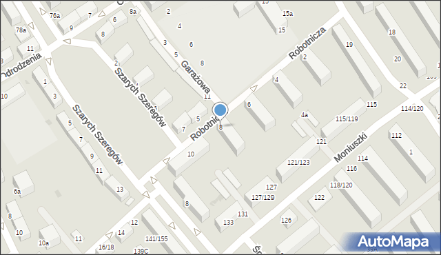 Pabianice, Robotnicza, 8, mapa Pabianic