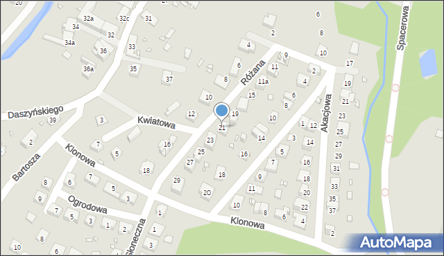 Paczków, Różana, 21, mapa Paczków