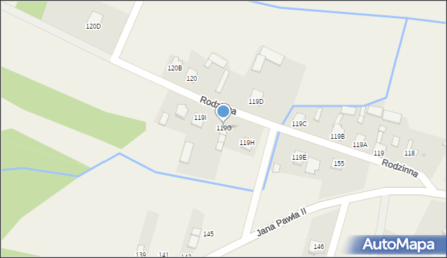Parznice, Rodzinna, 11, mapa Parznice