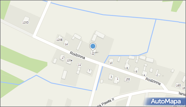 Parznice, Rodzinna, 12, mapa Parznice