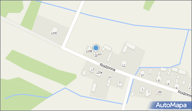 Parznice, Rodzinna, 14, mapa Parznice