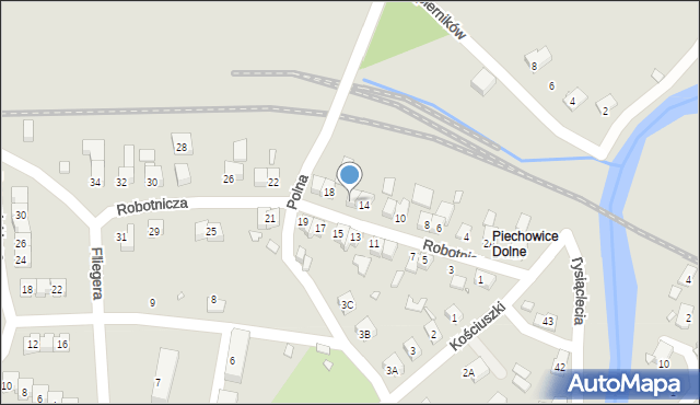 Piechowice, Robotnicza, 16, mapa Piechowice