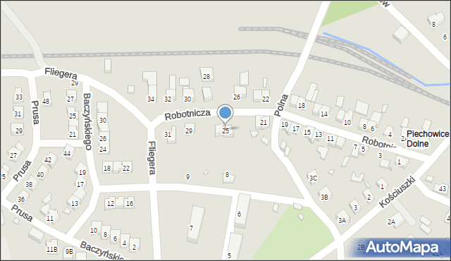 Piechowice, Robotnicza, 25, mapa Piechowice