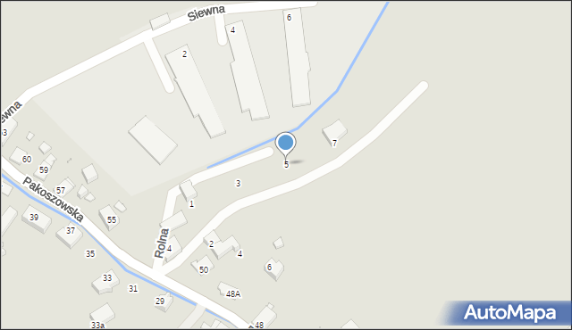 Piechowice, Rolna, 5, mapa Piechowice