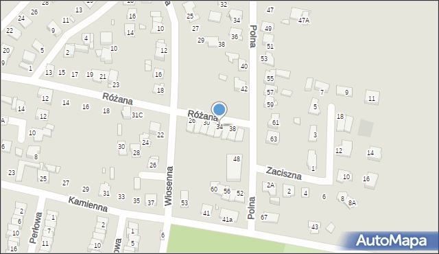 Piekary Śląskie, Różana, 34, mapa Piekary Śląskie