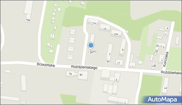 Piekary Śląskie, Roździeńskiego Walentego, 1A, mapa Piekary Śląskie