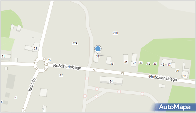 Piekary Śląskie, Roździeńskiego Walentego, 31, mapa Piekary Śląskie