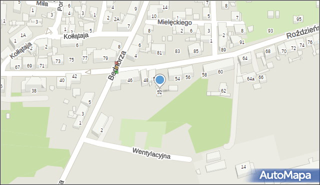 Piekary Śląskie, Roździeńskiego Walentego, 52, mapa Piekary Śląskie
