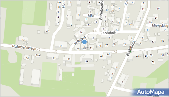 Piekary Śląskie, Roździeńskiego Walentego, 69, mapa Piekary Śląskie