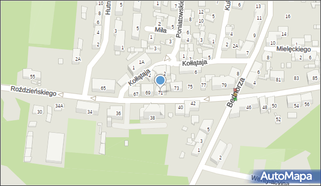 Piekary Śląskie, Roździeńskiego Walentego, 71, mapa Piekary Śląskie