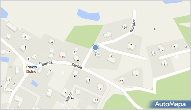 Piekło Dolne, Rozjazd, 1, mapa Piekło Dolne