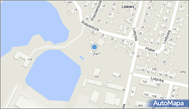 Piła, Robotnicza, 27A, mapa Piły