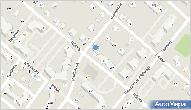 Piła, Równa, 19A, mapa Piły