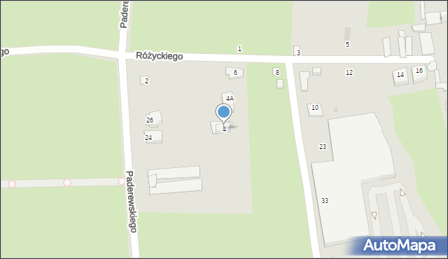 Piła, Różyckiego, 4, mapa Piły