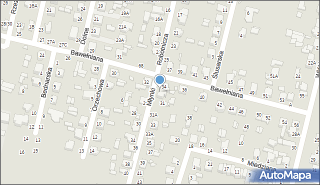 Piotrków Trybunalski, Robotnicza, 29, mapa Piotrków Trybunalski