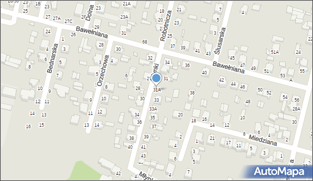 Piotrków Trybunalski, Robotnicza, 31A, mapa Piotrków Trybunalski