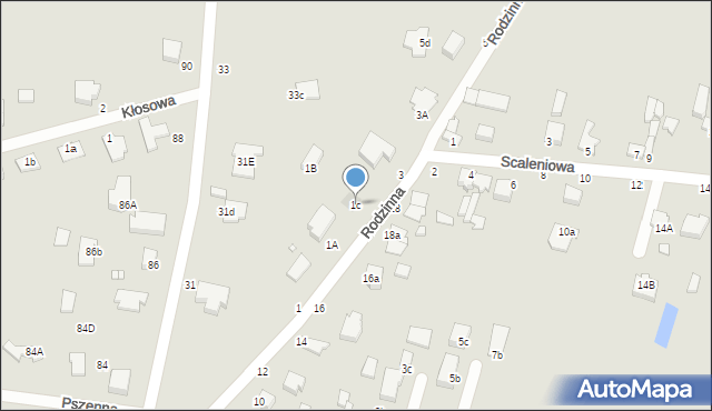 Piotrków Trybunalski, Rodzinna, 1c, mapa Piotrków Trybunalski