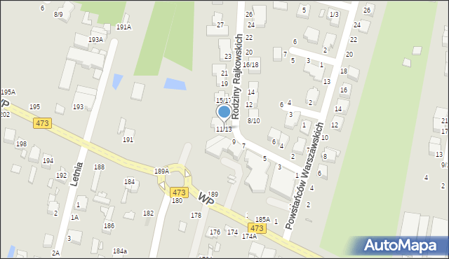 Piotrków Trybunalski, Rodziny Rajkowskich, 11/13, mapa Piotrków Trybunalski