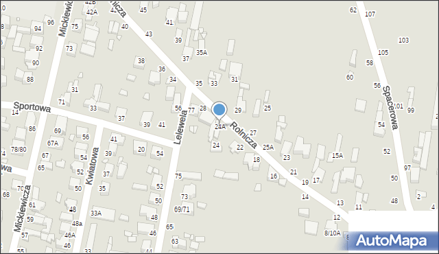 Piotrków Trybunalski, Rolnicza, 24A, mapa Piotrków Trybunalski