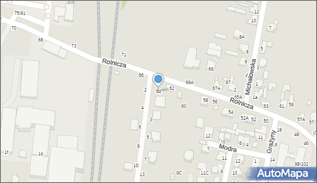 Piotrków Trybunalski, Rolnicza, 64, mapa Piotrków Trybunalski