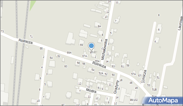 Piotrków Trybunalski, Rolnicza, 67, mapa Piotrków Trybunalski