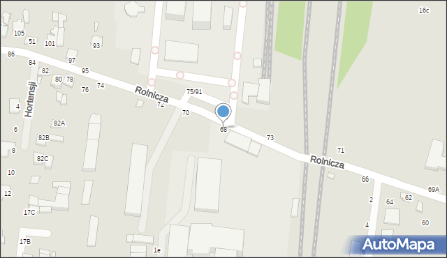 Piotrków Trybunalski, Rolnicza, 68, mapa Piotrków Trybunalski