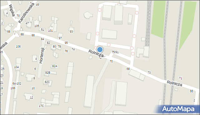 Piotrków Trybunalski, Rolnicza, 72, mapa Piotrków Trybunalski