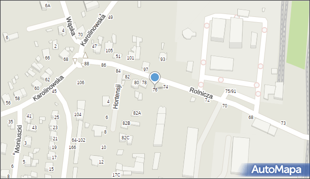 Piotrków Trybunalski, Rolnicza, 76, mapa Piotrków Trybunalski