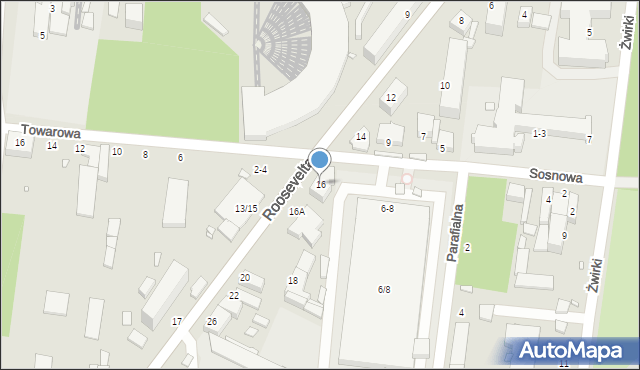 Piotrków Trybunalski, Roosevelta Franklina Delano, 16, mapa Piotrków Trybunalski