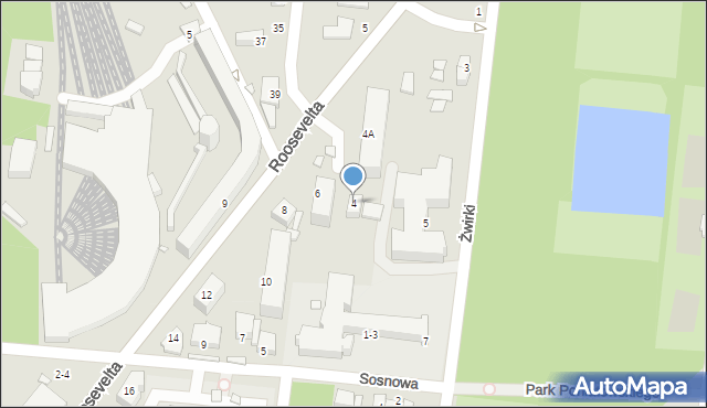 Piotrków Trybunalski, Roosevelta Franklina Delano, 4, mapa Piotrków Trybunalski