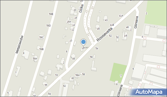 Piotrków Trybunalski, Roosevelta Franklina Delano, 47, mapa Piotrków Trybunalski