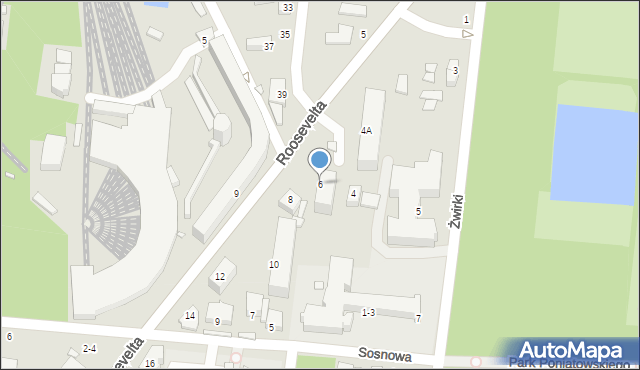 Piotrków Trybunalski, Roosevelta Franklina Delano, 6, mapa Piotrków Trybunalski
