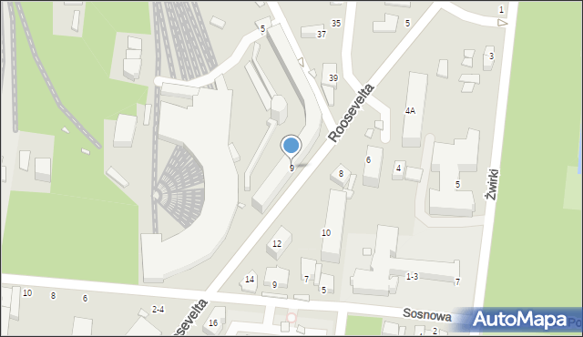 Piotrków Trybunalski, Roosevelta Franklina Delano, 9, mapa Piotrków Trybunalski