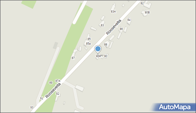 Piotrków Trybunalski, Roosevelta Franklina Delano, 92A, mapa Piotrków Trybunalski