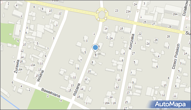 Piotrków Trybunalski, Różana, 6, mapa Piotrków Trybunalski