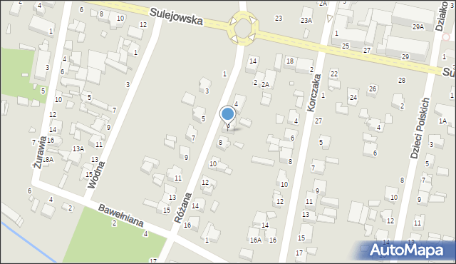 Piotrków Trybunalski, Różana, 6A, mapa Piotrków Trybunalski